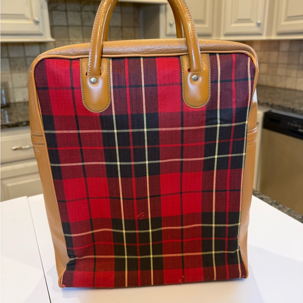 Vintage Red Plaid Thermos Picnic Set